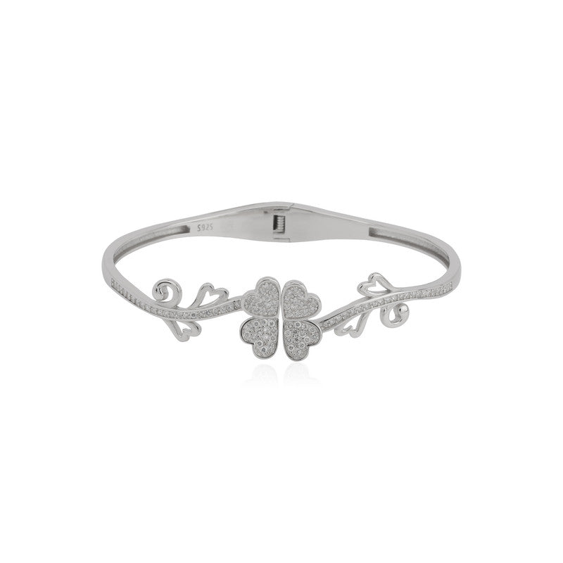925 Silver Duo Flower Bracelet – Elegant Sterling Silver Jewelry for Festive Gifting, Raksha Bandhan & Diwali