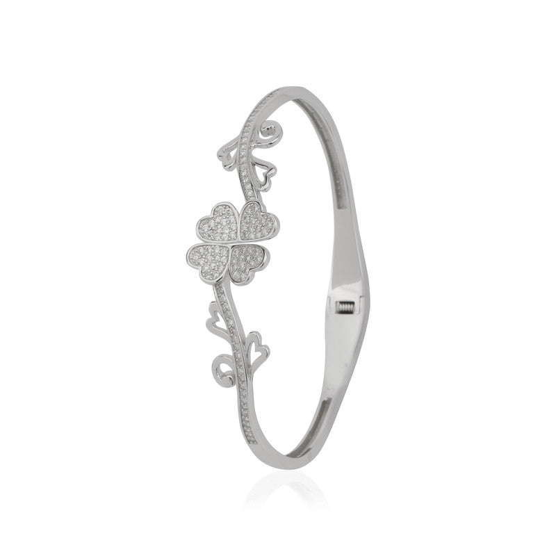 white background with 925 Silver Duo Flower Bracelet – Ideal Festive Jewelry Gift for Rakhi & Special Occasions