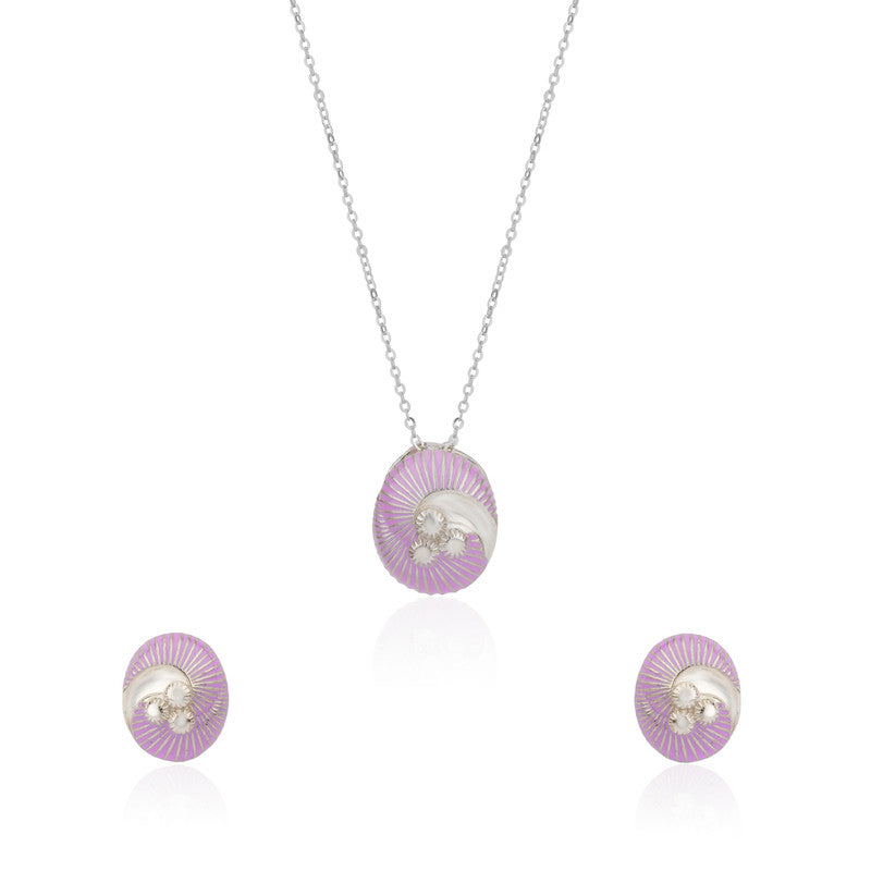 925 Silver Fantasy Pendant Set on white background – elegant silver jewelry