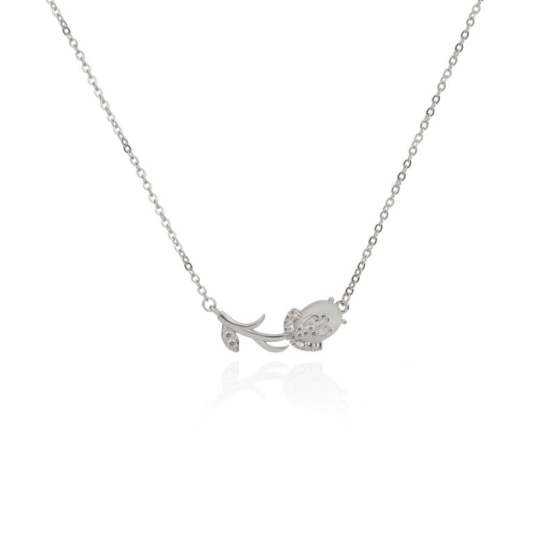 925 Silver Floral Branch Pendant for festive gifting