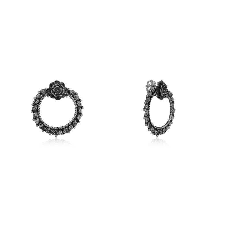 925 Silver Floral Leaf Earrings product image – classic sterling silver jewellery with polished finish.