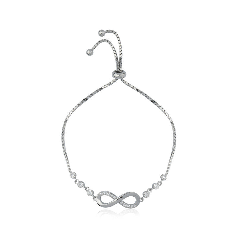 925 Silver Infinity Bracelet – Elegant festive jewelry for Diwali, Navratri, and gifting