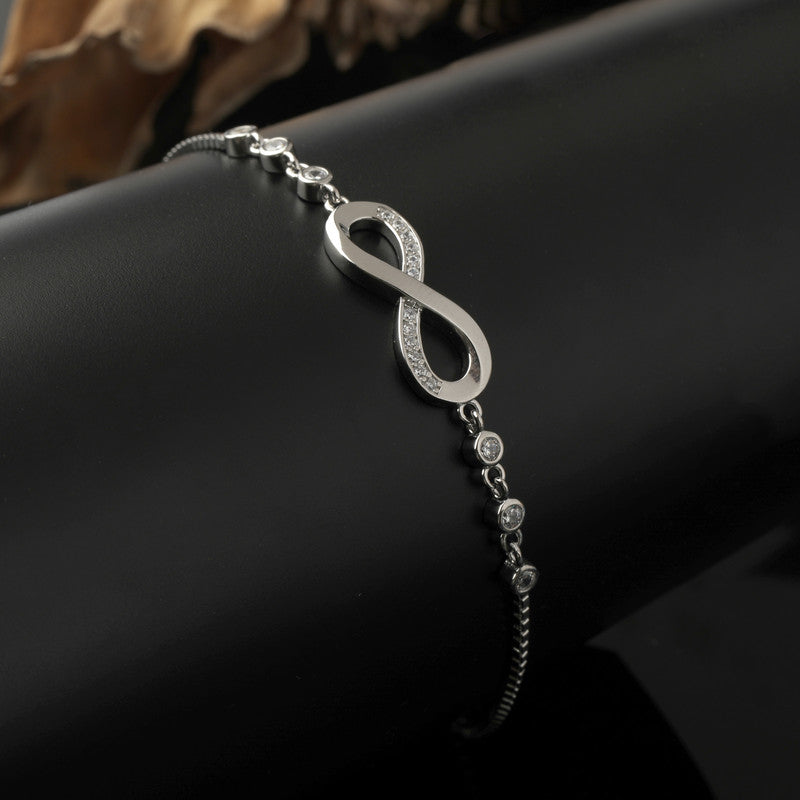 Festive 925 Silver Infinity Bracelet – Ideal Diwali gift and Navratri silver jewelry