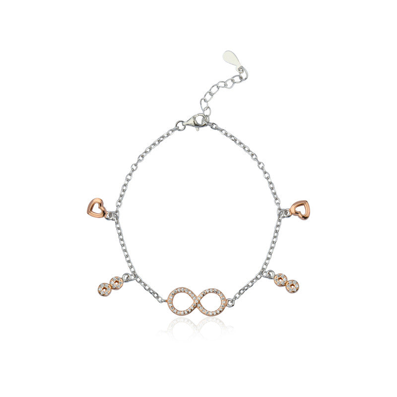 925 Silver Infinity Heart Bracelet – Elegant festive jewelry for Diwali, Navratri, and gifting