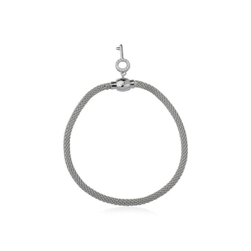925 Silver Key Charm Bracelet – Elegant festive jewelry for Diwali, Navratri, and gifting