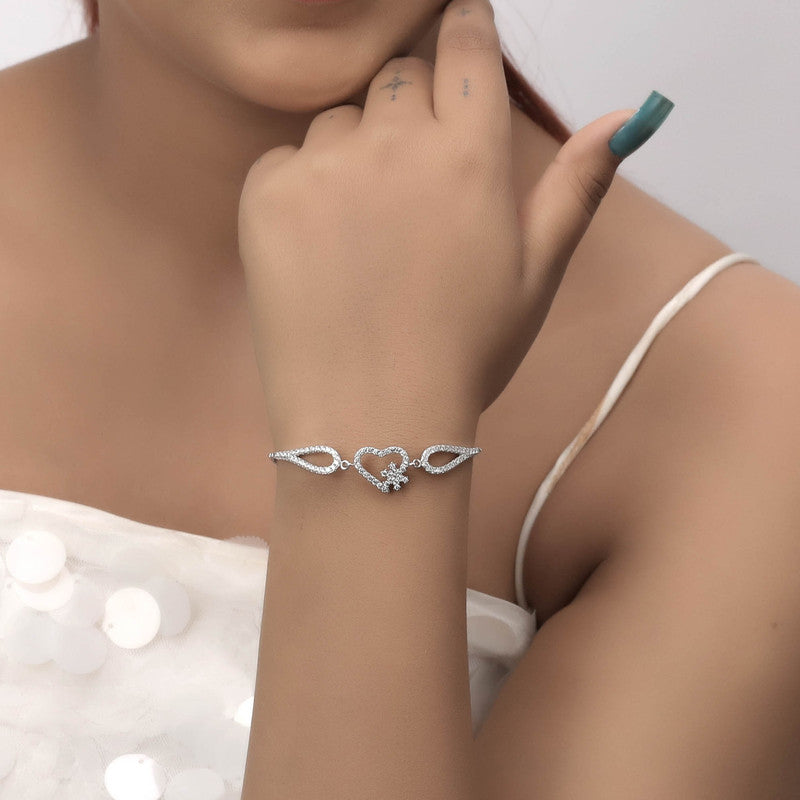 Stylish 925 Silver Love Bracelet perfect for Navratri outfits and Diwali celebrations