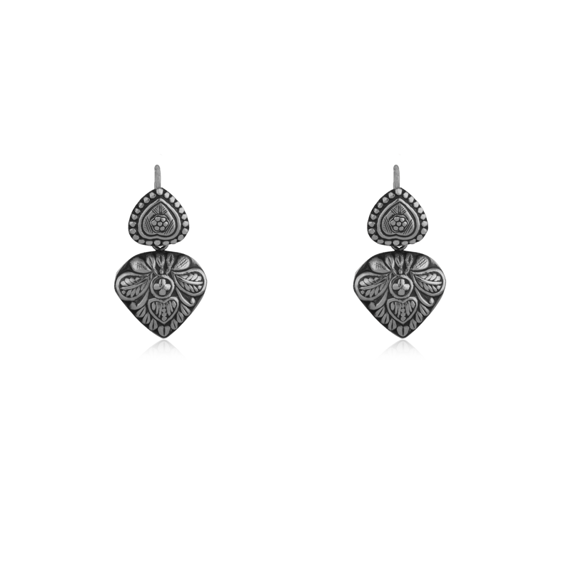 925 Silver Love Earrings with romantic heart-inspired design, perfect for festive occasions and daily wear.