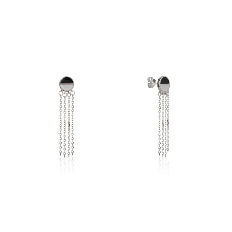 925 Silver Multi-Thread Earrings close-up – trendy festive jewelry for women, ideal Diwali and wedding gift.