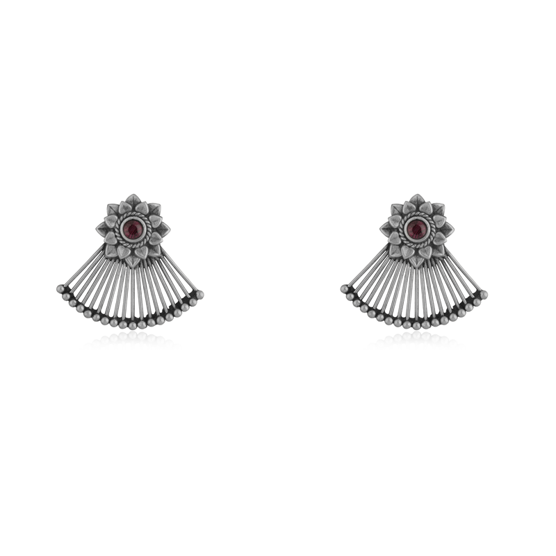 925 Silver Pankhi Earrings with delicate feather-inspired design, perfect for festive occasions and daily wear.