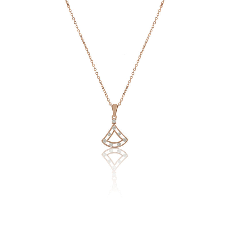 925 Silver Rose Gold Geometric Pendant Necklace on white background – elegant festive jewelry gift