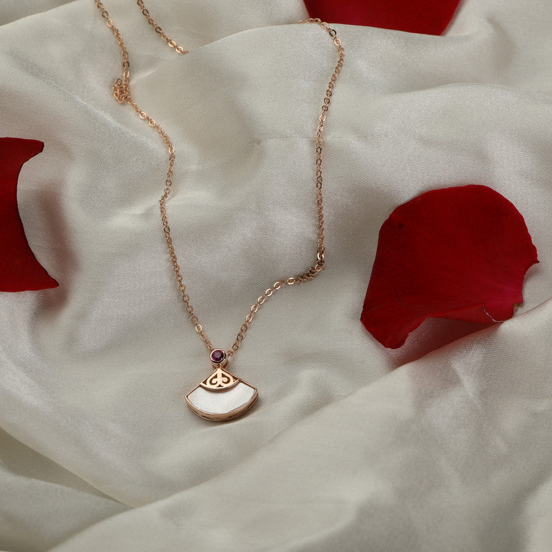 925 Silver Rose Gold Pendulum Necklace prop – graceful festive necklace for gifting