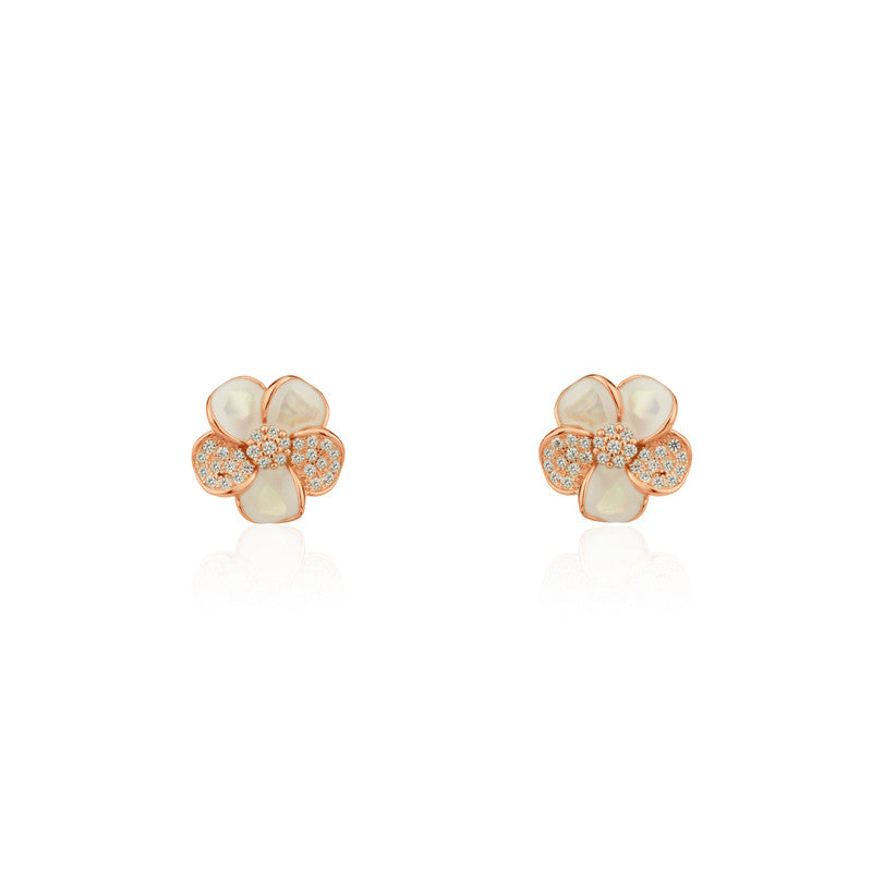 925 Silver Rose Petal Earrings – Diwali gift jewelry with radiant festive elegance