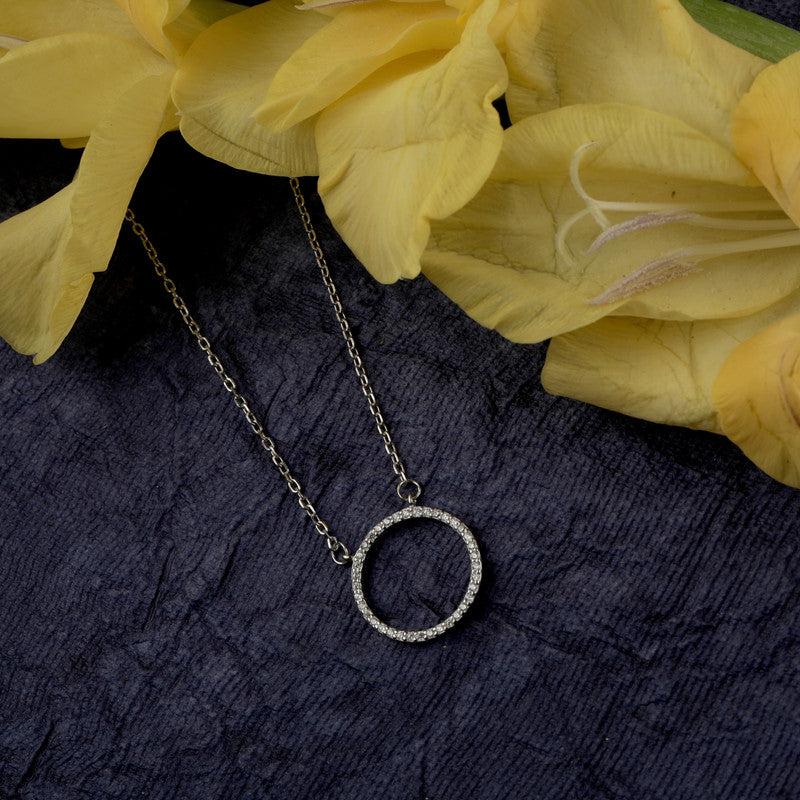 925 Silver Round Pendant displayed in a festive flatlay – minimal silver jewelry gift for loved ones.