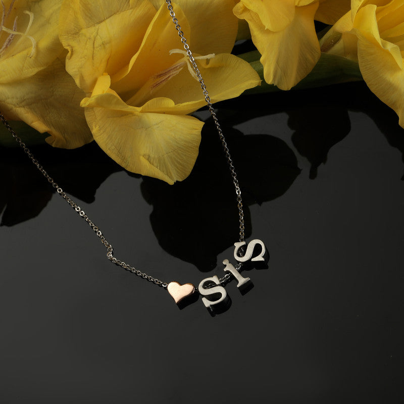 Beautiful 925 Silver Sister Necklace displayed in a festive flatlay – thoughtful silver gift for your sister.