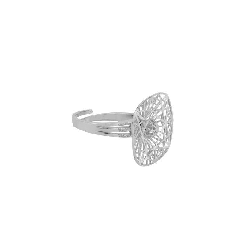 925 Silver Spinner Ring with Web Design on white background – elegant silver jewelry