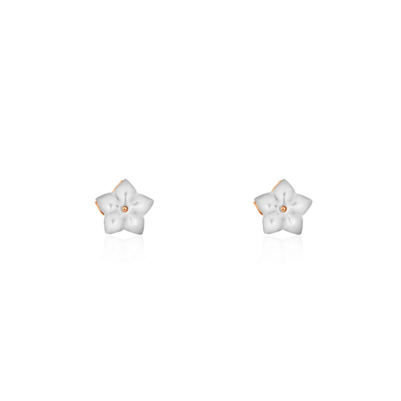 925 Silver Spinning Flower Rose Gold Earrings – Diwali gift jewelry with floral festive charm