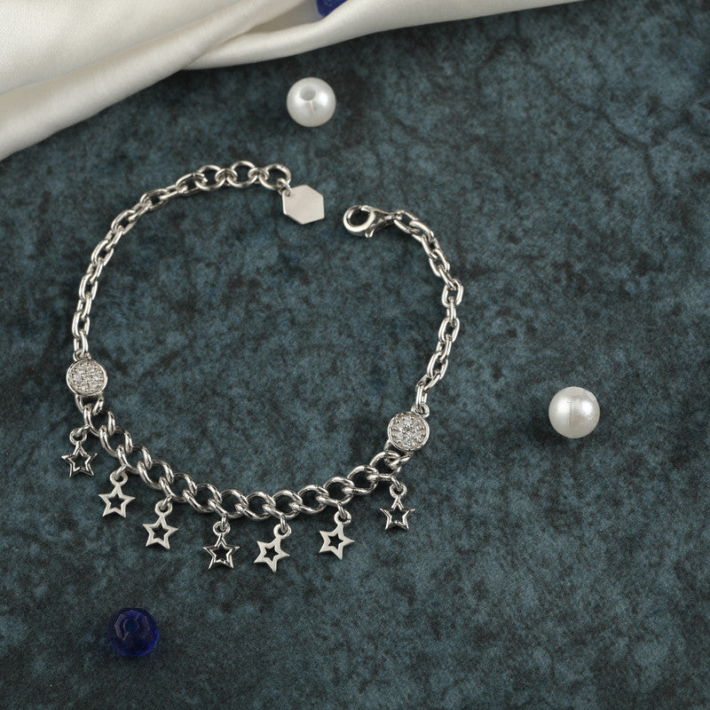 Sparkling 925 Silver Starry Night Bracelet – Ideal silver gift for Diwali, Karva Chauth & festive occasions