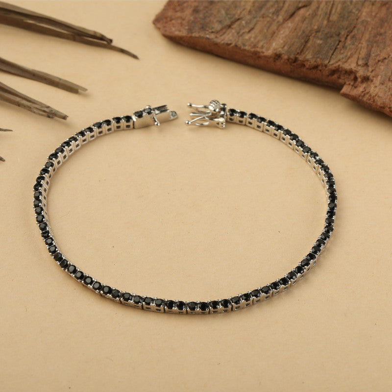 Sparkling 925 Silver Tennis Bracelet – Timeless silver jewelry gift for Diwali, Karva Chauth & Raksha Bandhan.