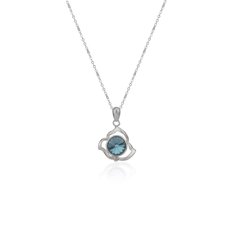 925 Silver Trigo Leaf Green Stone Pendant for festive gifting