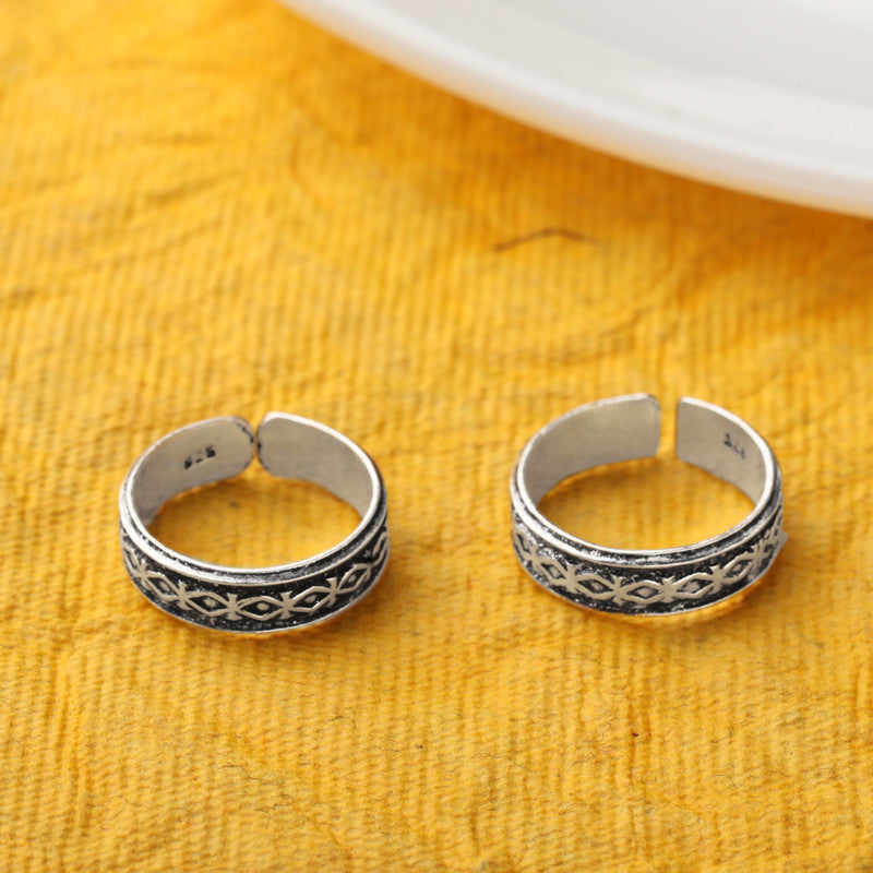 925 Silver Turkish Oxidized Toe Ring – Ethnic Silver Jewellery for Raksha Bandhan & Festive Gifting