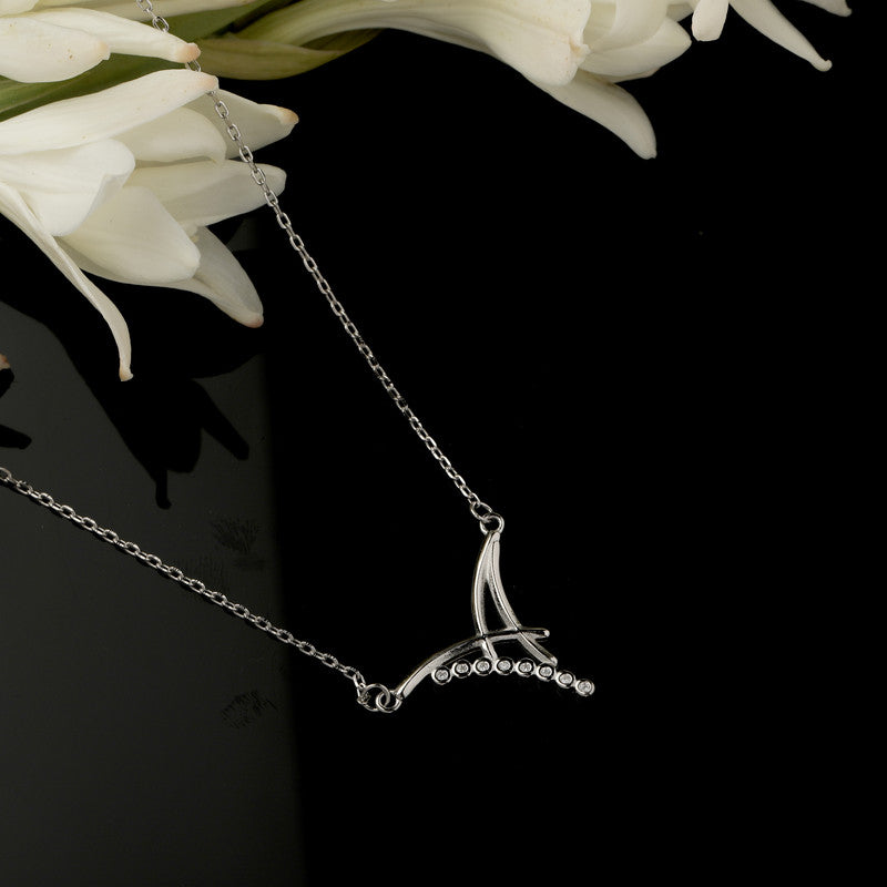 Stylish 925 Silver V-Shape Pendant displayed in a festive flatlay – perfect silver jewelry gift for loved ones.