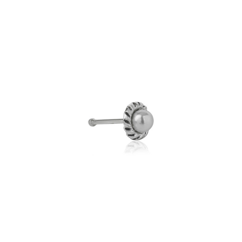 925 Sterling Silver Dimcy Nose Pin displayed on plain white background