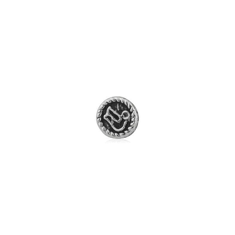 925 sterling silver filigree nose pin photographed on plain white background