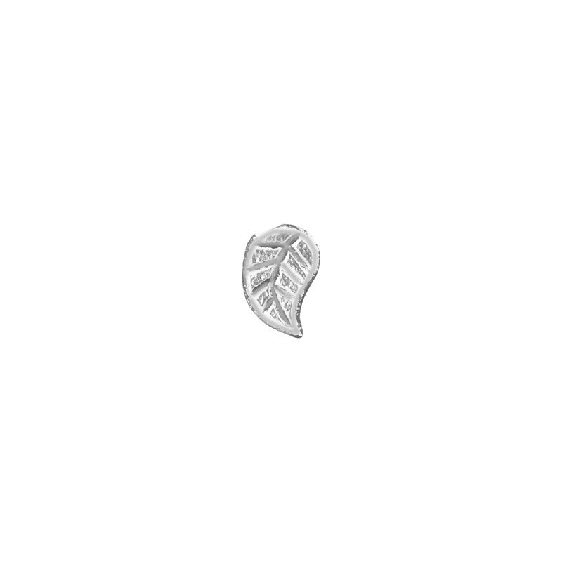 925 Sterling Silver Leaf Nose Pin shown with detailed design on white background