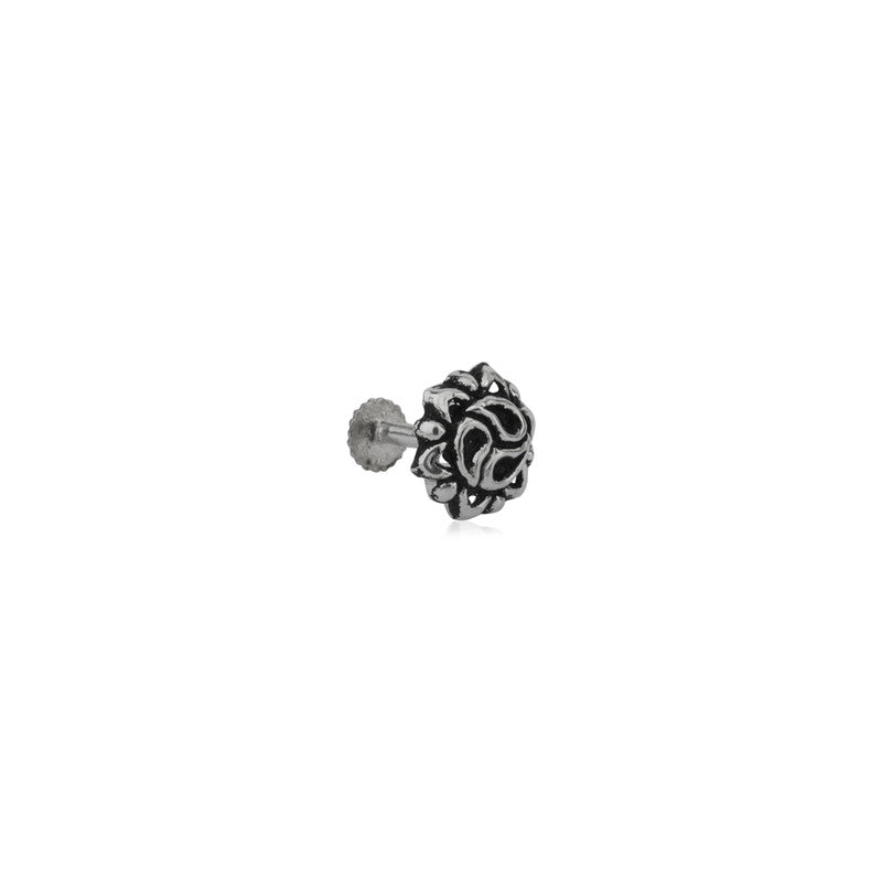 925 Sterling Silver Minimalist Nose Stud on white background – elegant silver nose jewelry