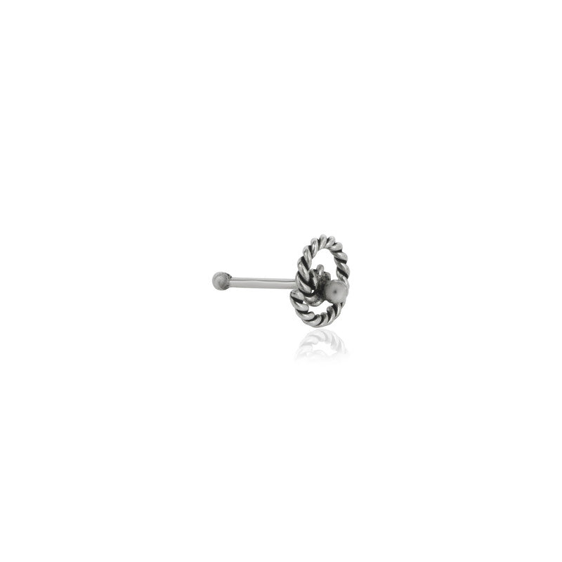925 Sterling Silver Spiral Nose Pin displayed on plain white background