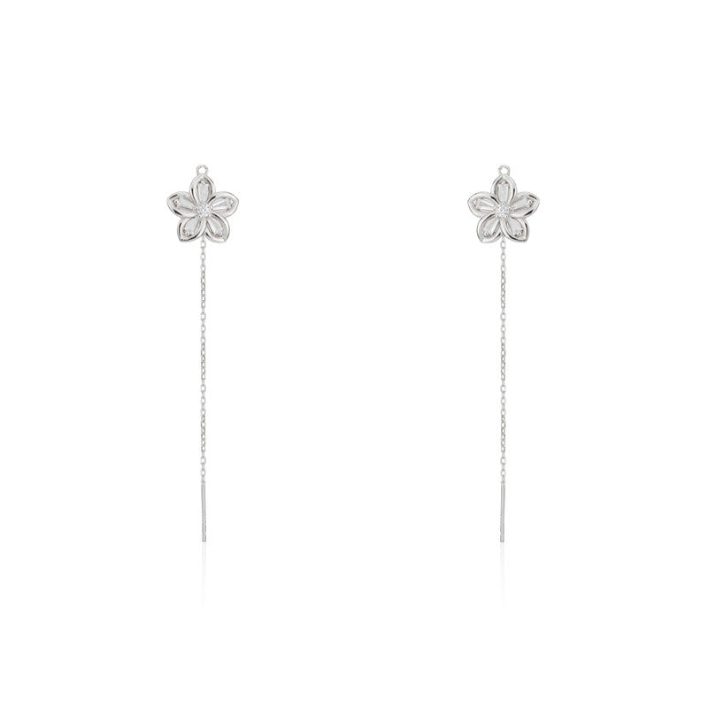 925 silver Sui Dhaga floral earrings for women – elegant festive jewellery for Diwali, Navratri, and wedding celebrations.