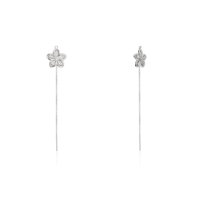 Pure 925 silver Sui Dhaga floral earrings – delicate festive jewellery for women, ideal for Diwali, Navratri, and gifting