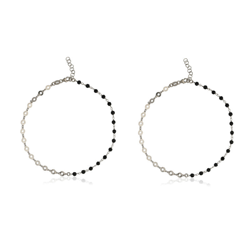 Enchanting 925 silver anklet with delicate design, perfect Diwali gift for women.