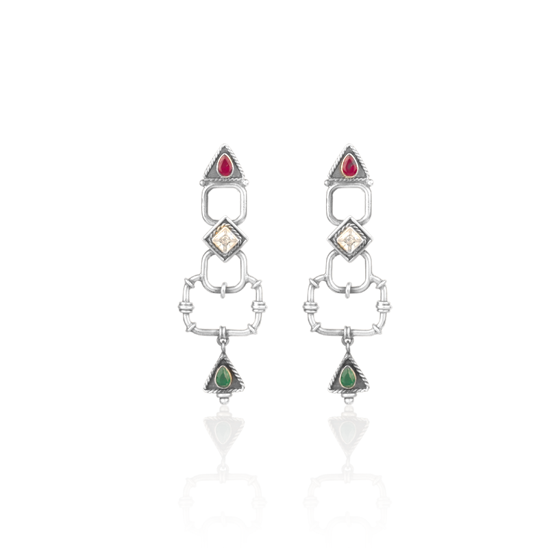 925 silver box oxidized earrings for women – ethnic traditional jewelry perfect for Diwali, Navratri, and festive occasions