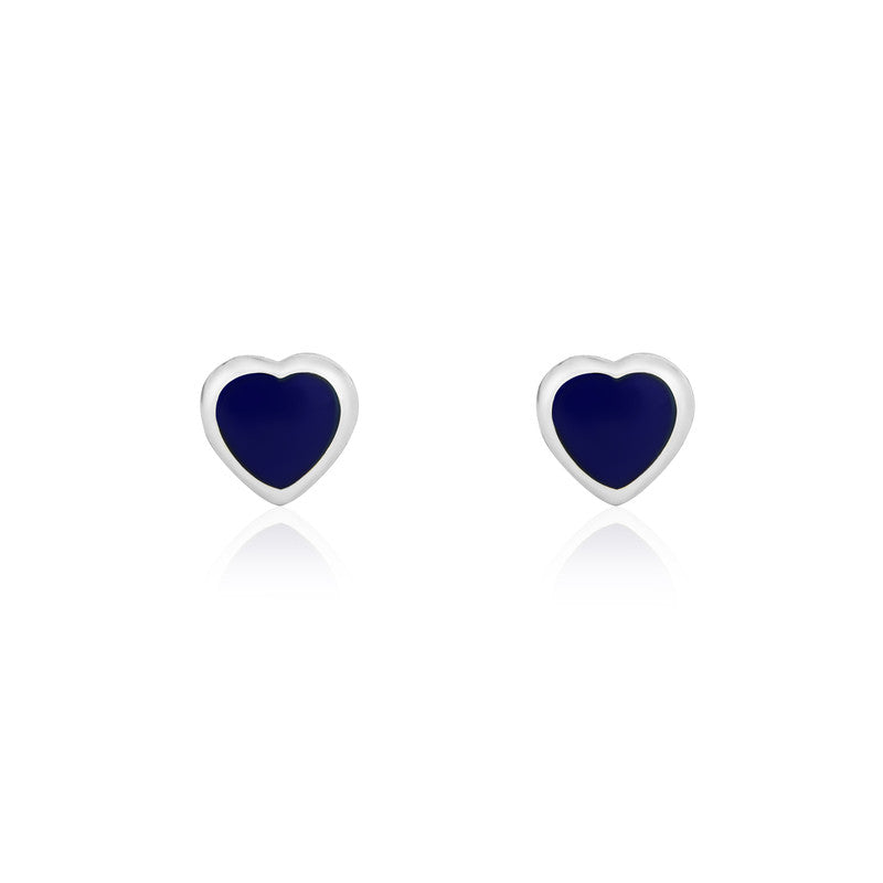 925 silver heart stud earrings for women – elegant festive jewellery for Diwali, Navratri, and wedding celebrations.