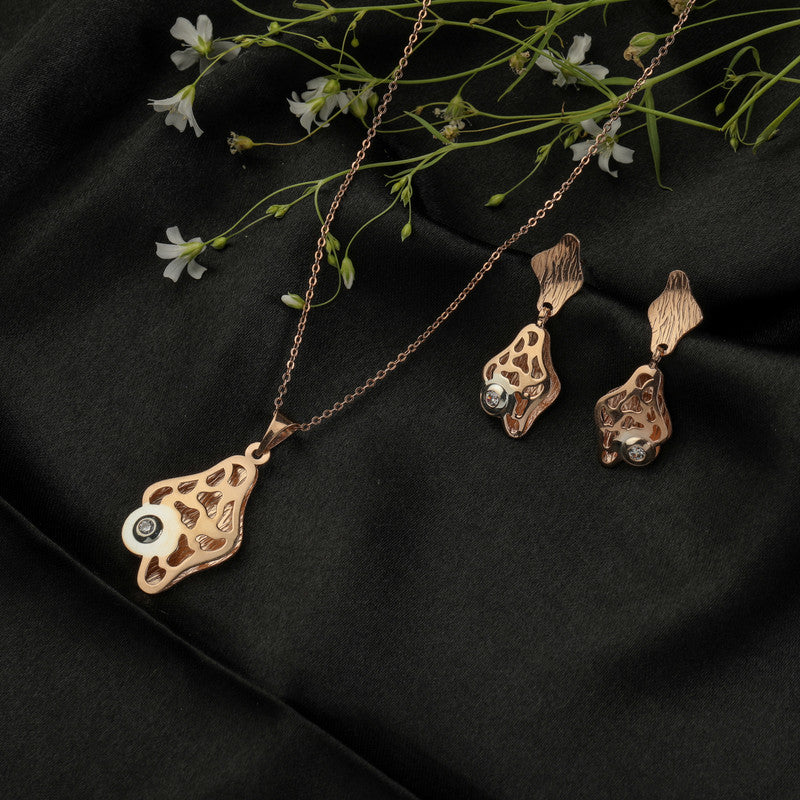 Shining 925 silver jelly pendant with rose gold finish, perfect for Diwali nights and weddings.