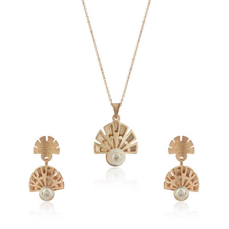 925 silver rose gold peacock pendant set with detailed design, festive jewellery gift for women.