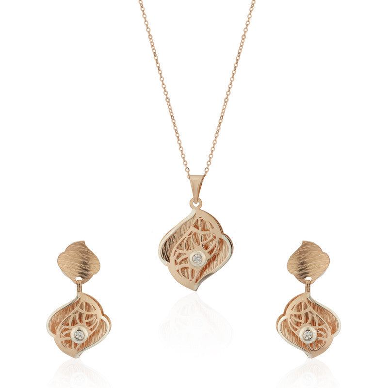 Classic 925 silver rose gold pendant with elegant design, festive jewellery gift for women.