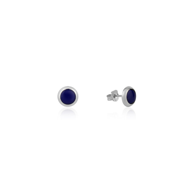 Pure 925 silver round stud earrings – minimalist festive jewellery for women, ideal for Diwali, Navratri, and gifting.