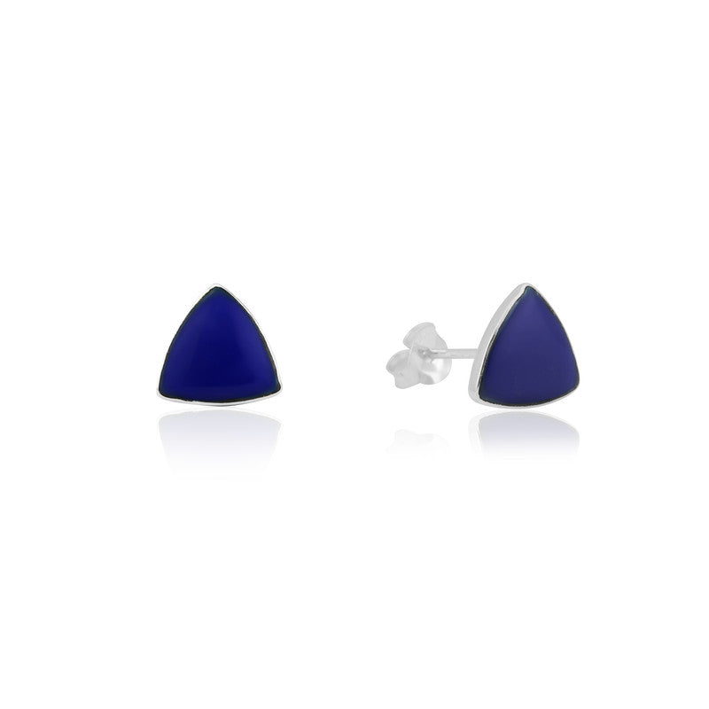 Pure 925 silver triangle drop earrings – minimalist festive jewellery for women, ideal for Diwali, Navratri, and gifting.