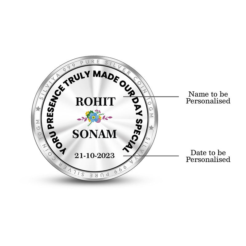 999 pure silver anniversary coin back design