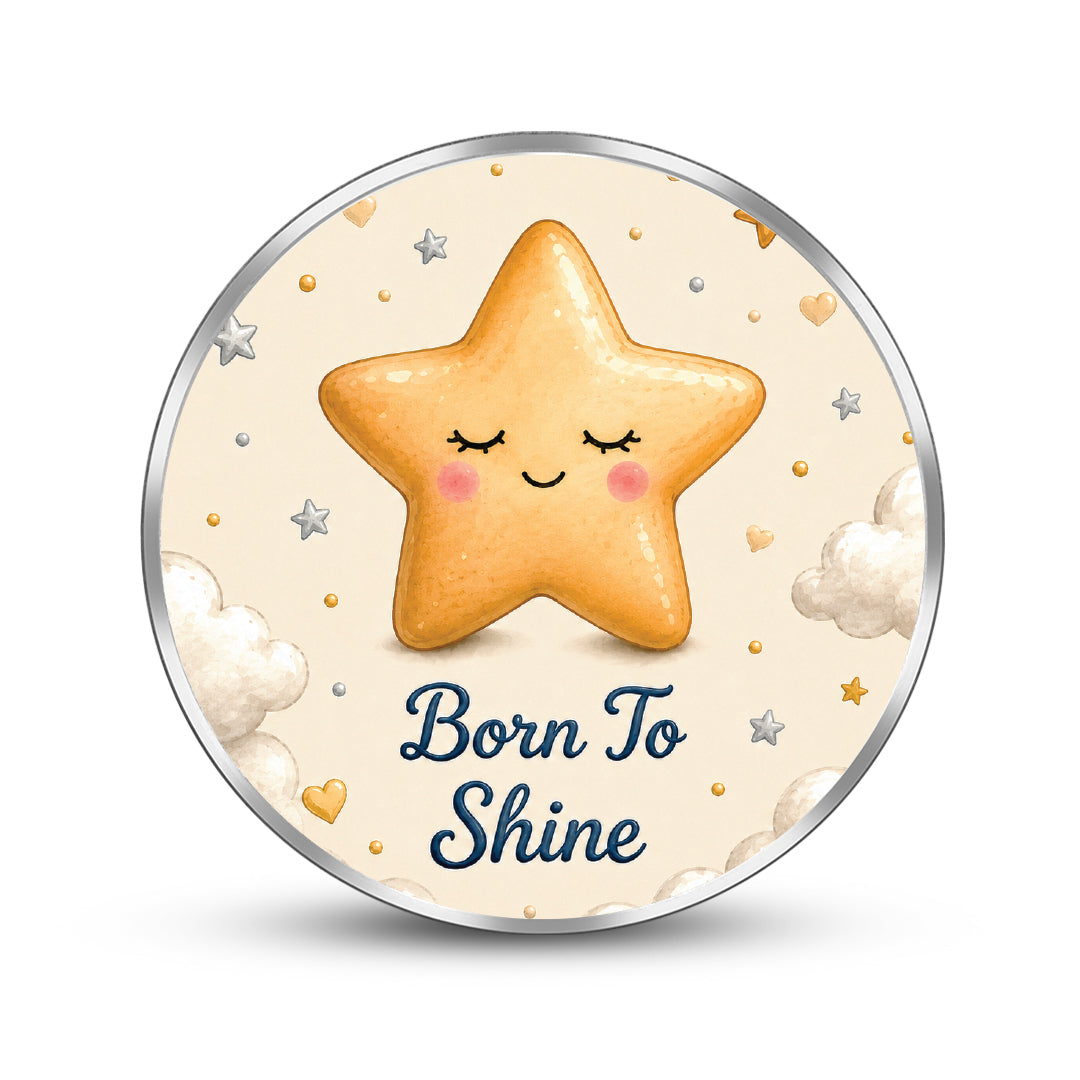 999 pure silver newborn coin star design
