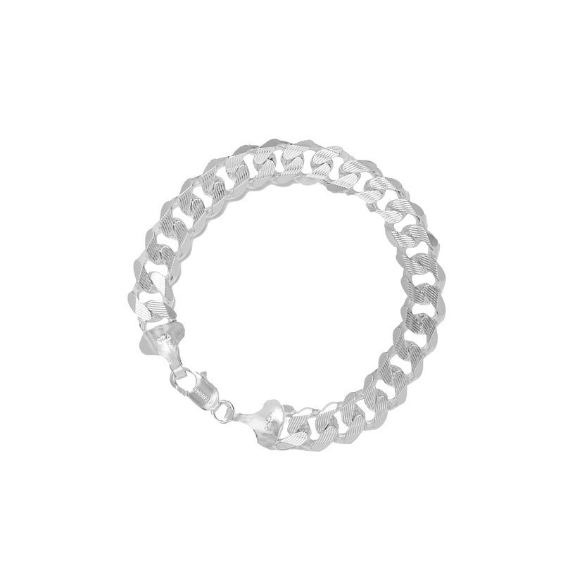 Silver Designer Cuban Link Bracelet