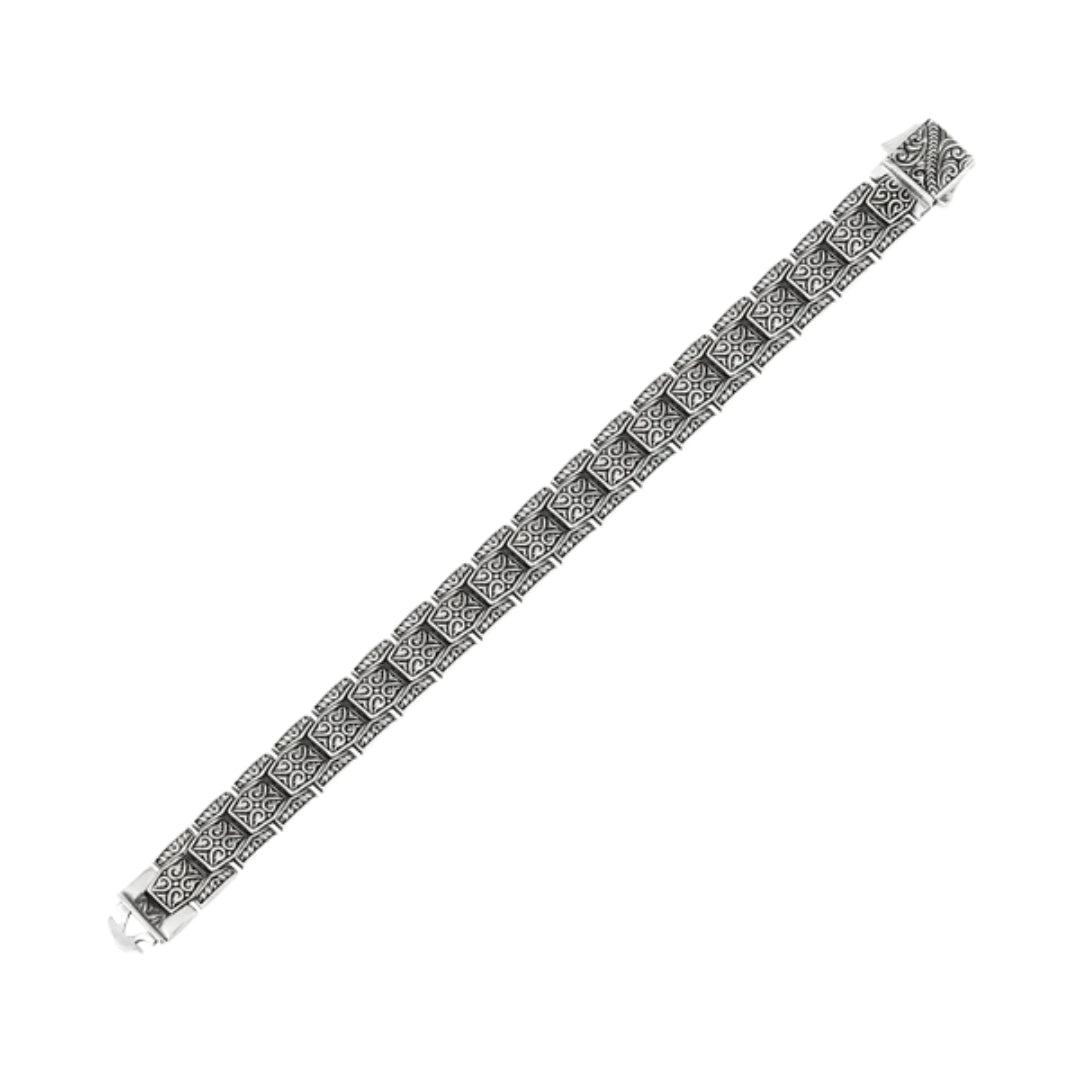 Adjustable 925 Silver Dennis Strip Bracelet with Secure Silver Closure