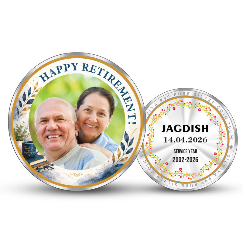 Office Retirement Personalized 999 Pure Silver Round Coin