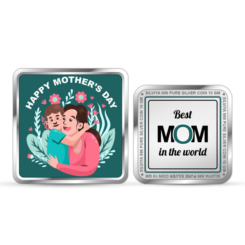 Happy Mother's Day Gifts 999 Pure Silver Coin Square Shape