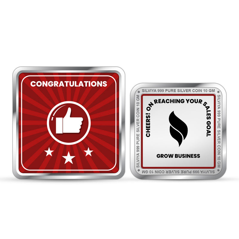 Personalized Work Appreciation 999 Pure Silver Coin Square