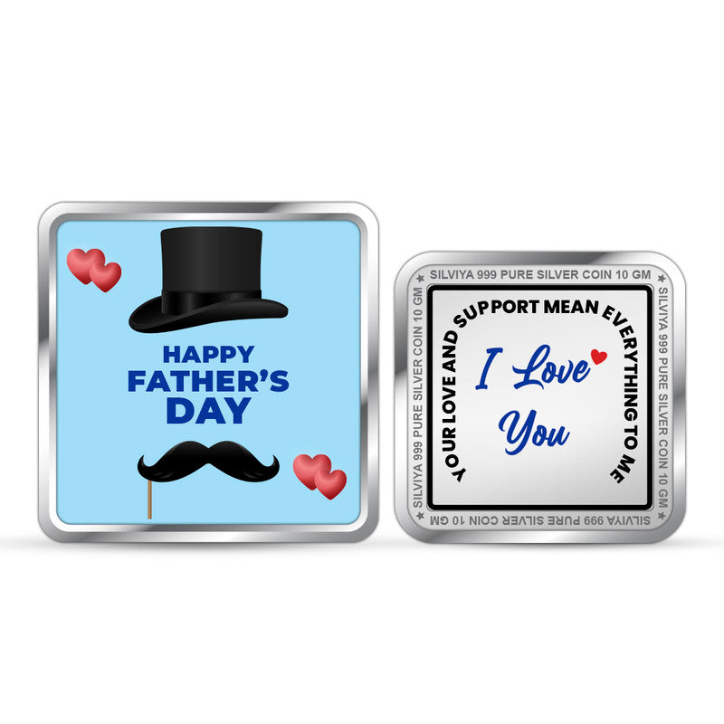 Father's Day Gift 999 Pure Silver Coin Square Shape