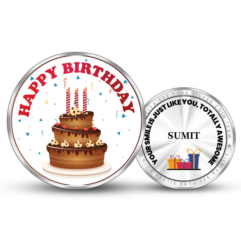 Personalized Birthday Precious 999 Pure Silver Coin Round