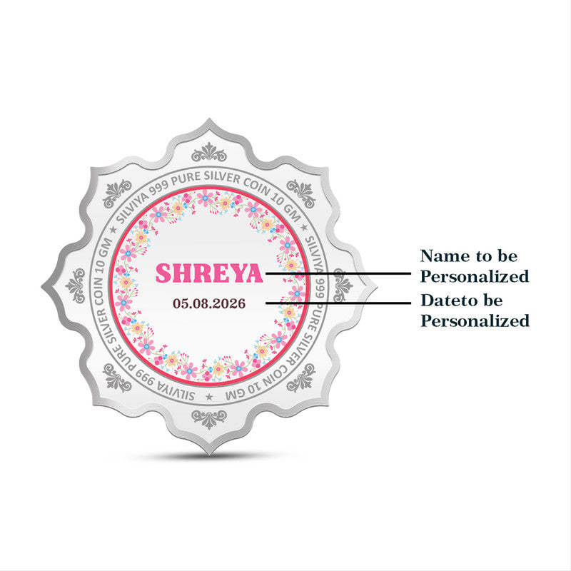 Back Design of Birthday Customized 999 Pure Silver Lotus Coin